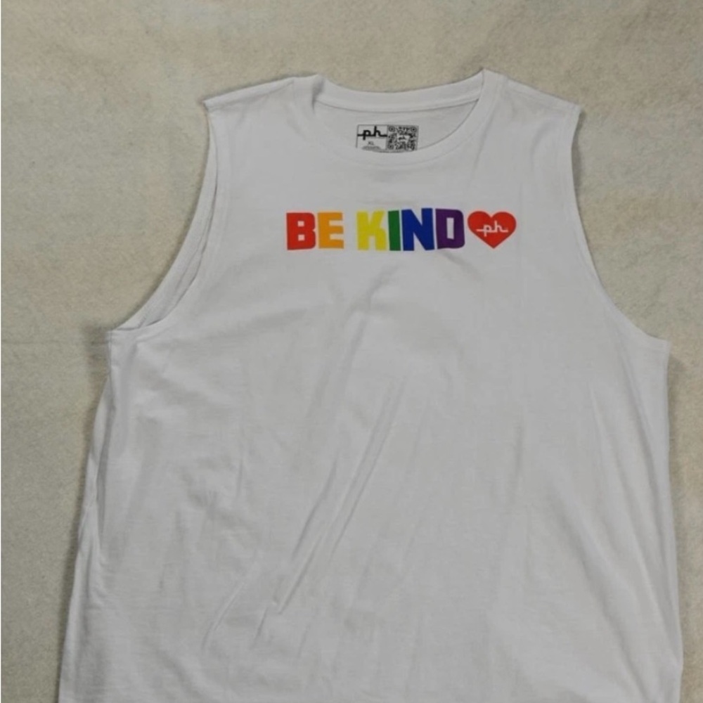 The Phluid Project White 'Be Kind' Tank Top NWOT XL